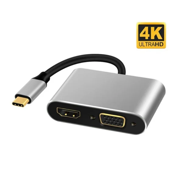 Adaptador Conversor Usb-c Tipo C Para Vga E Hdmi Tv Dmh0504 (1)