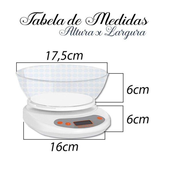 Balança Digital 5kg Ud74 123util com cuba uso alimento3