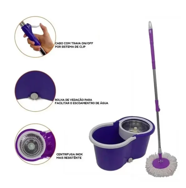 Balde Com Esfregao Mop 16l Aço Inox Ck01 23cmx25cmx44cmhao B – Roxo (10)