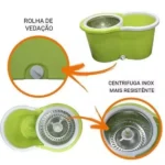 Balde Com Esfregao Mop 16l Aço Inox Ck01 23cmx25cmx44cmhao B – Verde (2)