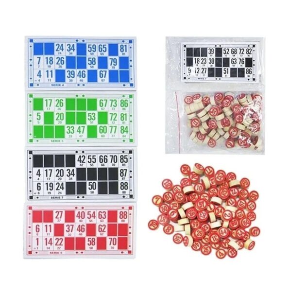 Bingo Jogo Kit 138pçs Ns-1308 Cartela Madeira E Papel (2)