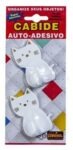 Cabide Gancho 2pçs Gato De Parede Adesivo Plastico 07x5cm-branco (2)