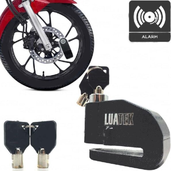 Cadeado Para Moto Trava De Disco Com Alarme Lk-bl14 Luatek (1)