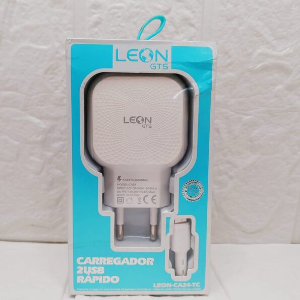 Carregador Turbo 2 Usb Rapido 5.8a Leon-ca24 Tipo C (1)