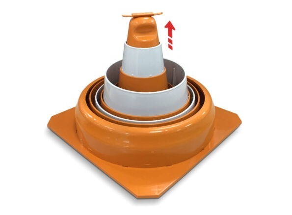 Cone De Sinalização Retrátil Com Placa De Atenção Laranja (3)