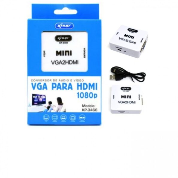 Conversor De Áudio E Vídeo Vga Para Hdmi 1080p Kp-3466 Knup (1)