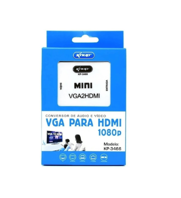 Conversor De Áudio E Vídeo Vga Para Hdmi 1080p Kp-3466 Knup (2)