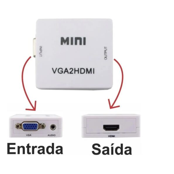 Conversor De Áudio E Vídeo Vga Para Hdmi 1080p Kp-3466 Knup (4)