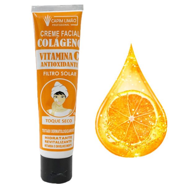 Creme Facial Colágeno Vitamina C Capim Limão 40g (4)