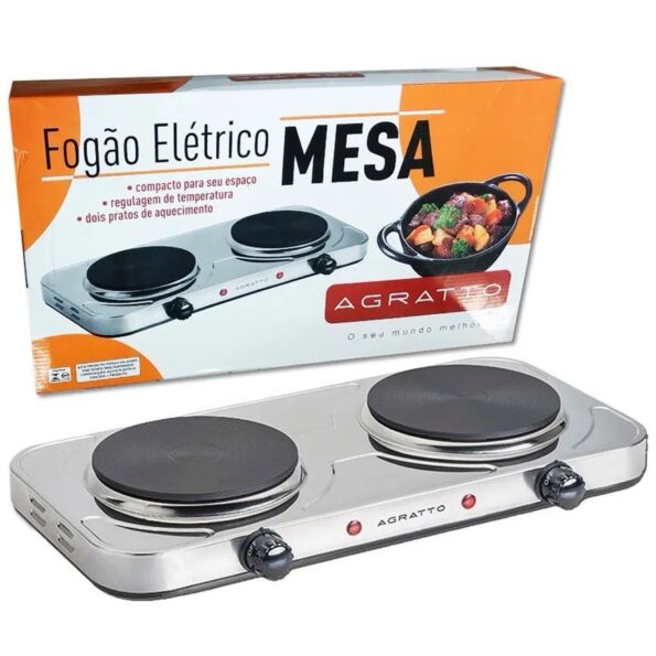 Fogão Elétrico De Mesa 4917 Fm-01 02 Prat 2000w 127v Agratto (1)