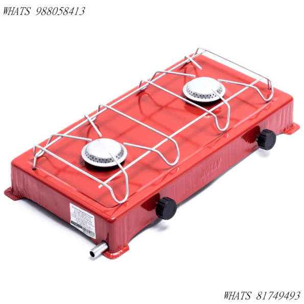 Fogão Portátil Camping Duas Bocas A Gás Vermelho – 2 (1)