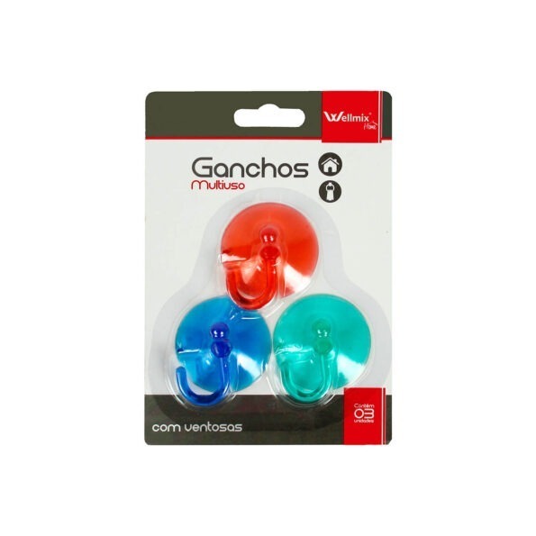 Ganchos Multiuso 3pçs Ventosa Wx5015 Plastico Color Wellmix (1)