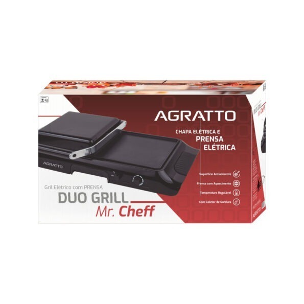 Grill Eletrico Duo Mr Cheff Prensa 1600w 220v Agratto (4)