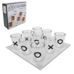 Jogo Da Velha Shot Drink Vidro 9 Copos 10 Ml Tabuleiro Vidro (1)