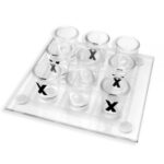 Jogo Da Velha Shot Drink Vidro 9 Copos 10 Ml Tabuleiro Vidro (1)