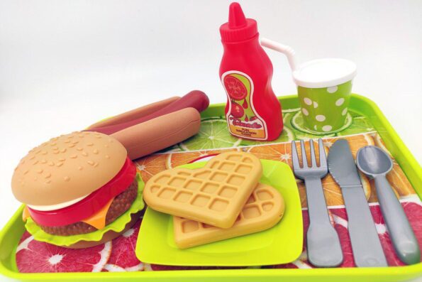 Kit Cozinha Infantil Com Hamburguer Bandeja E Acessorios Fast Food (1)