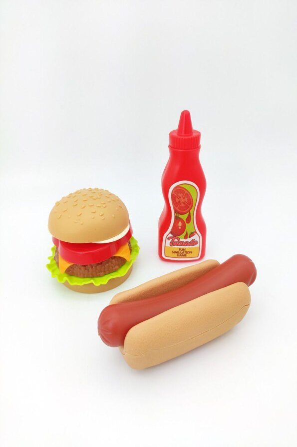 Kit Cozinha Infantil Com Hamburguer Bandeja E Acessorios Fast Food (2)