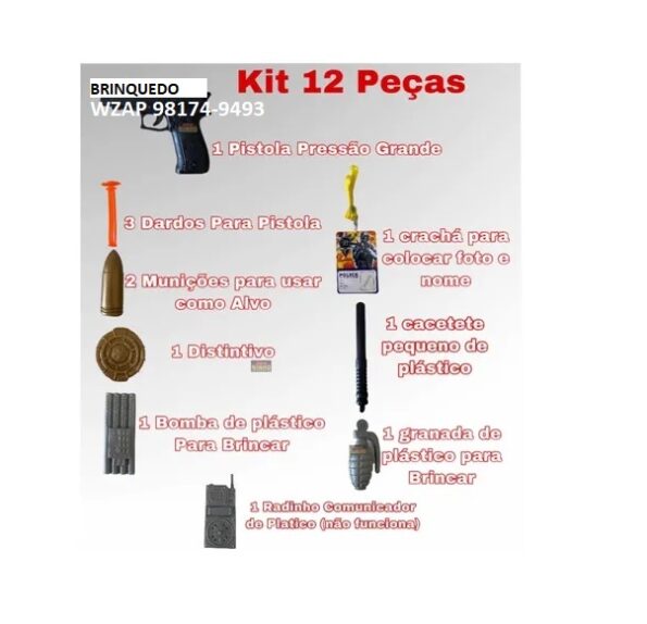 Kit Policial Infantil Com 12 Peças (2)