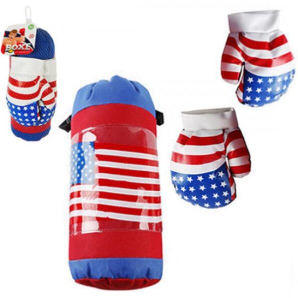 Kit Saco De Pancadas E Luva De Boxe Infantil Usa (1)