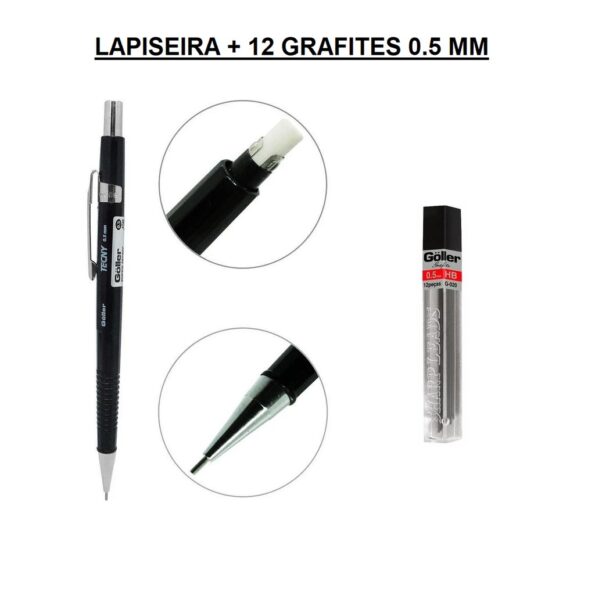 Lapiseira 0.5 Mm Com Grafite Tecny 5436 Goller (4)