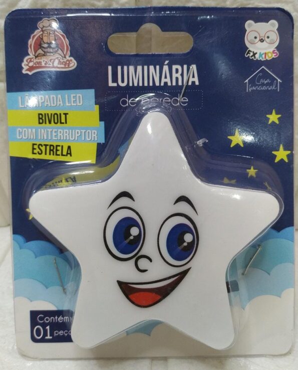 Luminaria Abaju Estrela Parede Tomada Biv Up6265 8cm – Branco (1)