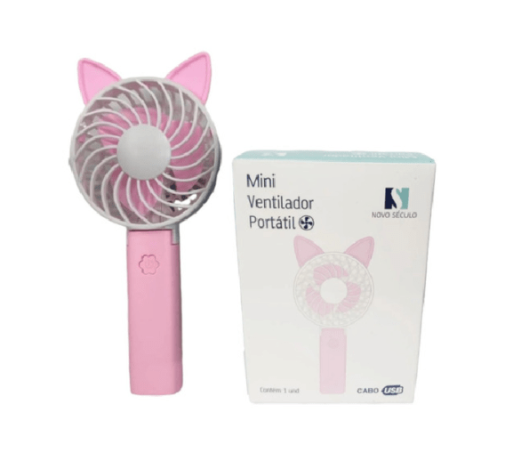 Mini Ventilador Portátil Seca Base Maquiagem Gatinho Usb (2)