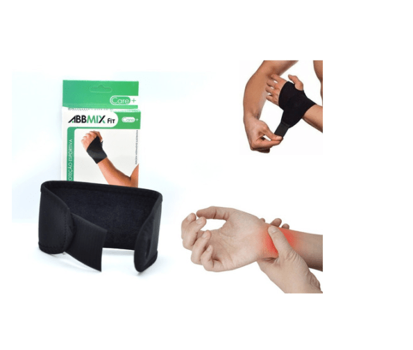 Munhequeira De Pulso Preta C Velcro Neoprene Gubly-0975 (1)