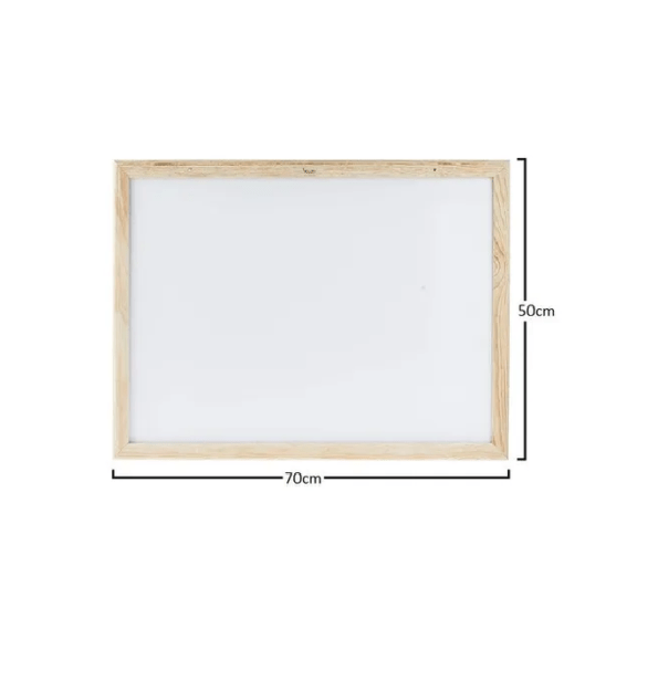 Quadro Branco Moldura De Madeira 50×70 (1)