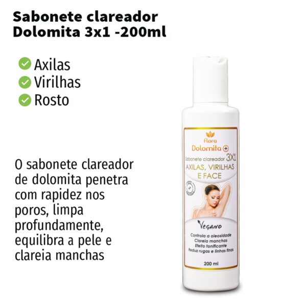 Sabonete Clareador Vegano 200ml Flora Dolomita Promoç (2)