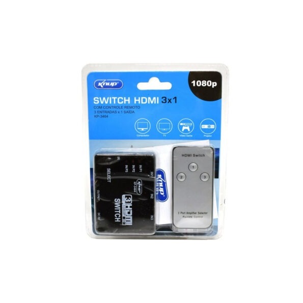 Switch Hdmi 3×1 3entrada 1 Saida Ccontrole Kp-3464 1080p (1)