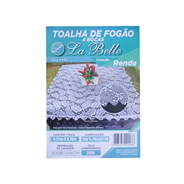 Toalha De Fogão 4 Bocas De Renda 55x70cm 2507407