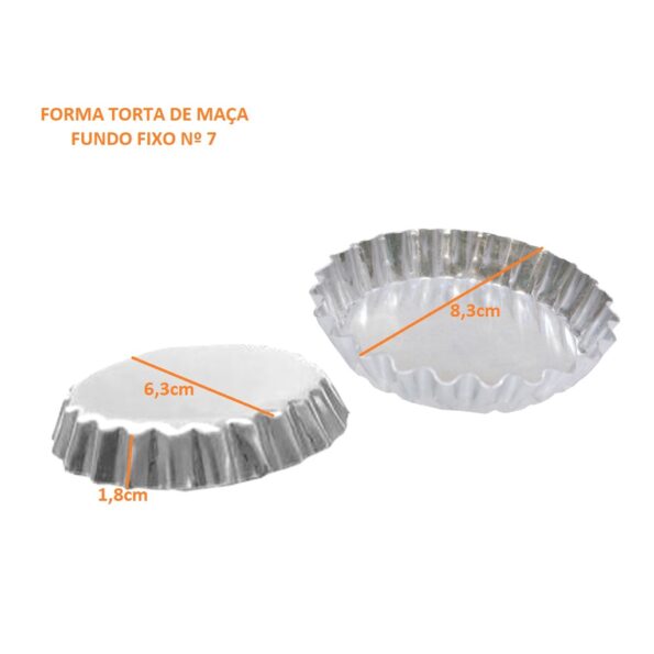 Torta Maça F. Fixo 5028 Nº.7 8,3 X 6,5 X 1,8 (cm), Duzia (3)