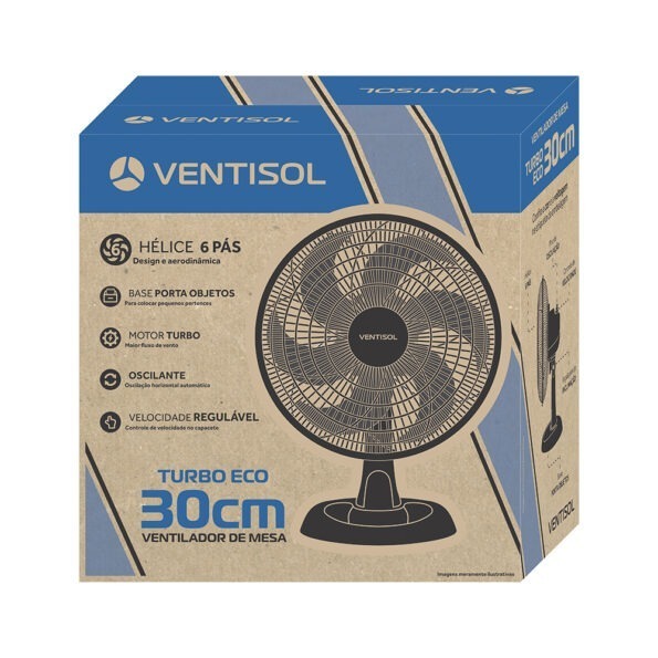 Ventilador De Mesa Turbo Eco 30cm Preto (1)