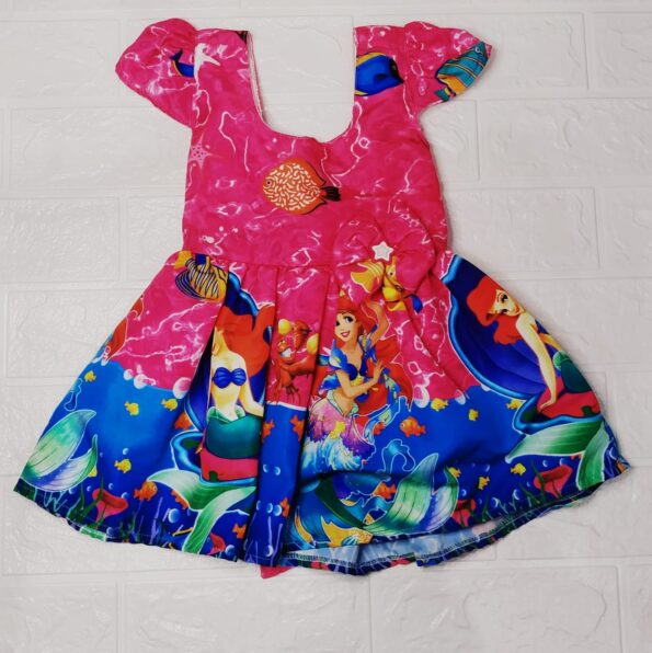 Vestido Rodado Personagem Ariel Infantil Veste 1 E 2 Anos (1)