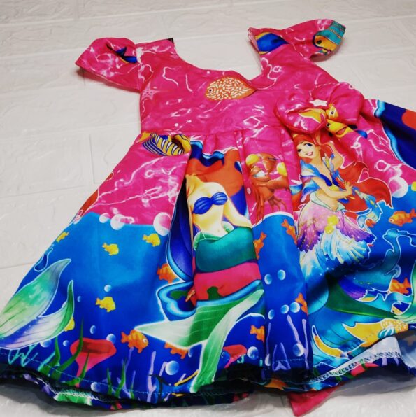 Vestido Rodado Personagem Ariel Infantil Veste 1 E 2 Anos (2)