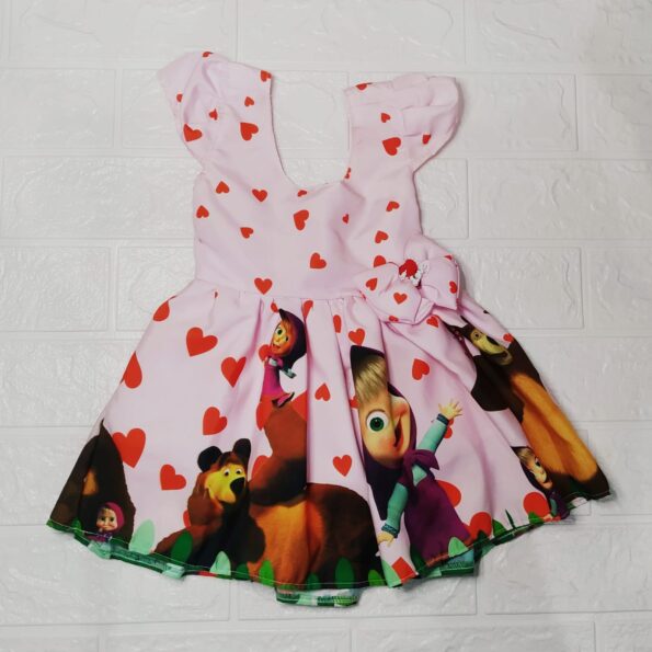 Vestido Rodadoo Personagem Masha E O Urso Infantil Veste 1 E 2 Anos (1)