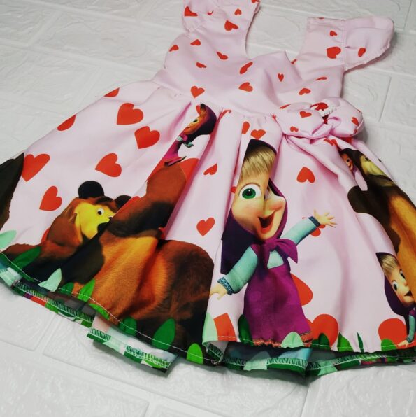 Vestido Rodadoo Personagem Masha E O Urso Infantil Veste 1 E 2 Anos (2)