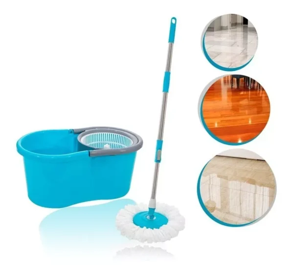 balde spin mop 6l 123util plast 46x26x22cm cabo 120cm ud432