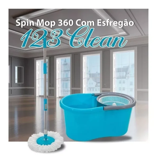 balde spin mop 6l 123util plast 46x26x22cm cabo 120cm1 ud432