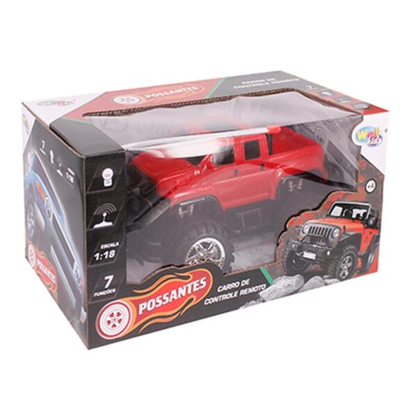 carro de controle remoto possantes 7 fu a pilha wb3780 22cm-picape vermelho 1