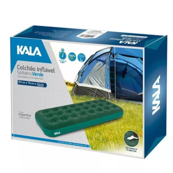 colchao inflavel solteiro verd c bomba 191x73x22cm kala 631299.1