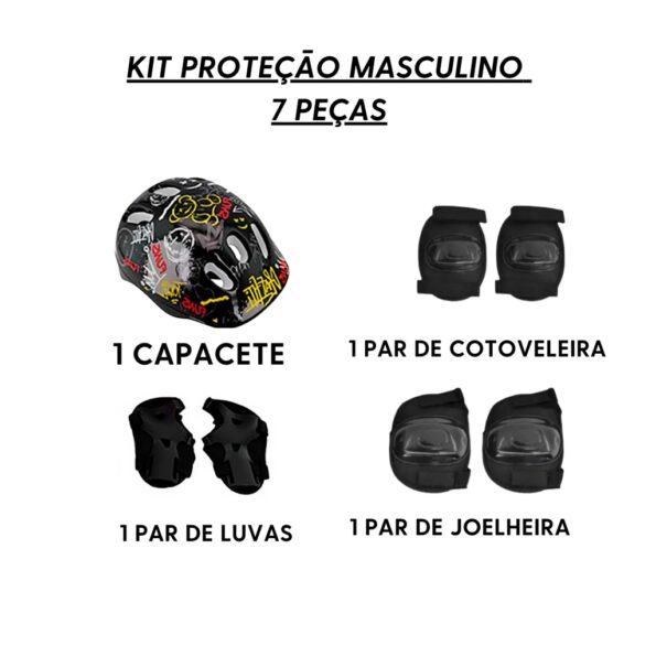 kit proteção infantil 7pçs xtreme funs wellmix wb10130 tam u