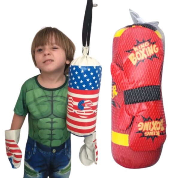 kit saco boxe infantil 31x11cm well kids wb7955