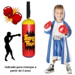 kit saco boxe infantil 31x11cm well kids wb7955