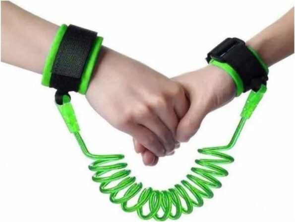 pulseira para segurança infantil – cordão guia de pulso bebê- VERDE