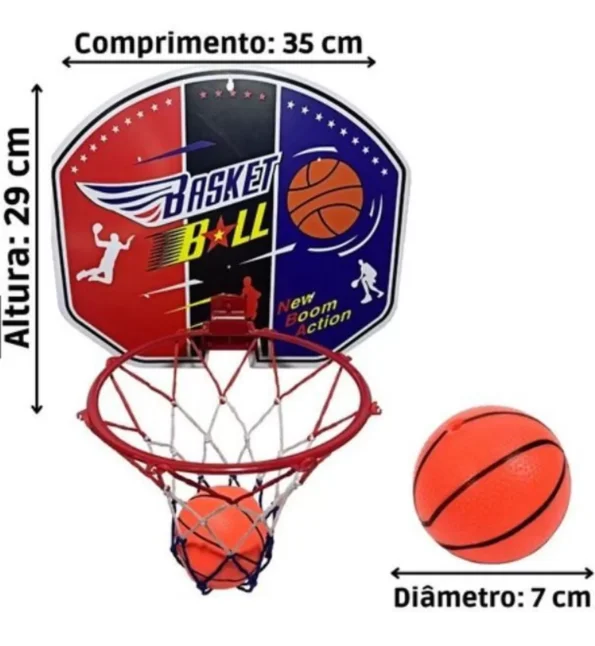 tabela de basquete com mini bola wb7738 35cmx29 wellmix3