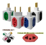 Adaptador Bejamim 10a 20a 4 Tomadas Estrela (1)