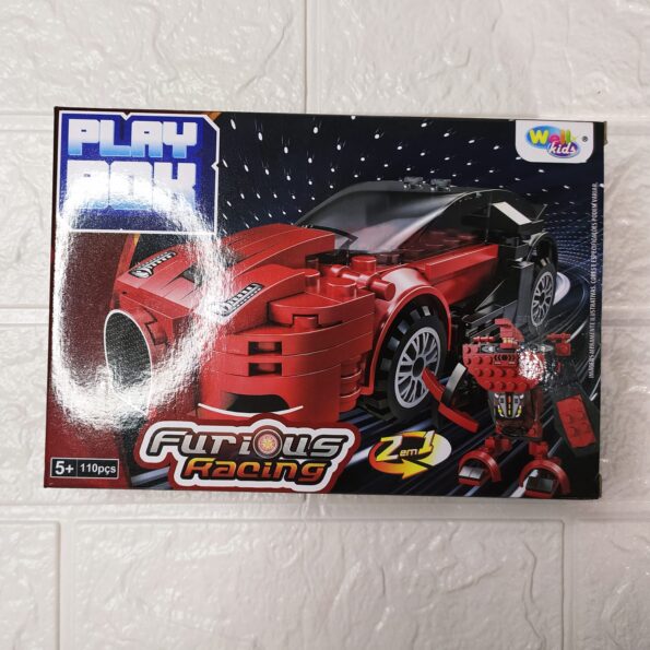 Bloco De Montar Veiculos Corrida Wb7706 110pçs Well Kids