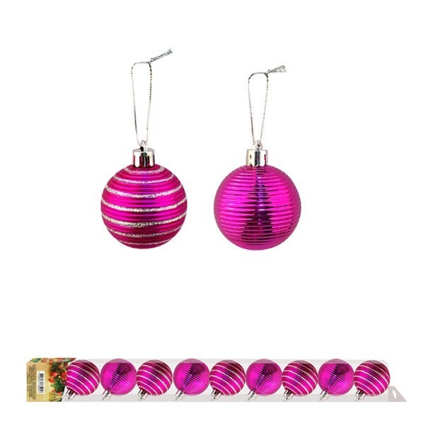 Bolas De Natal Magic 5cm 10pçs Pink Art Christmas