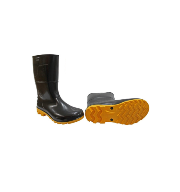 Bota Pvc Preta Csolado Amarelo 37 Bfh2047